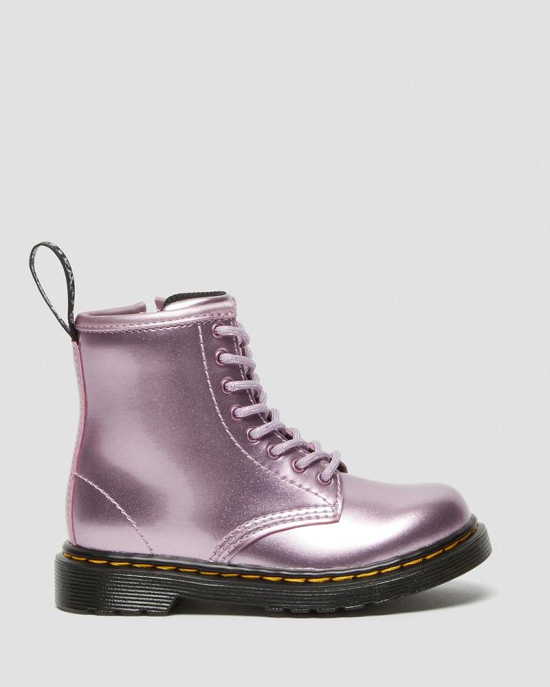 Kids' Dr Martens Toddler 1460 Metallic Lace Up Boots Pink | AU 696LIS